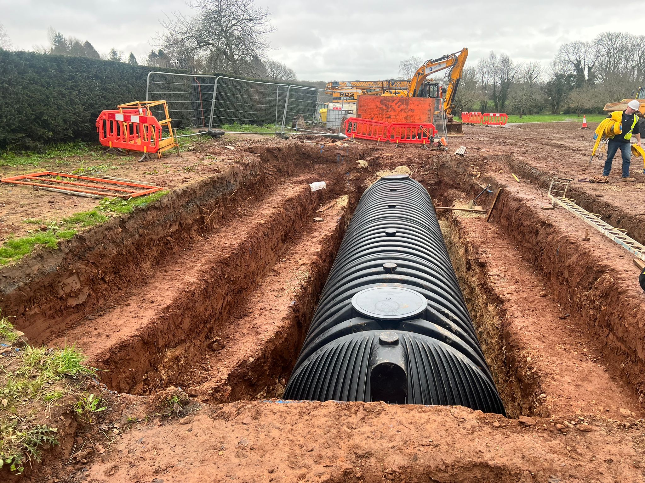 Groundworks drainage installation project
